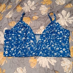 Blue Floral XL Tank Top w/ XL Skirt By Cider